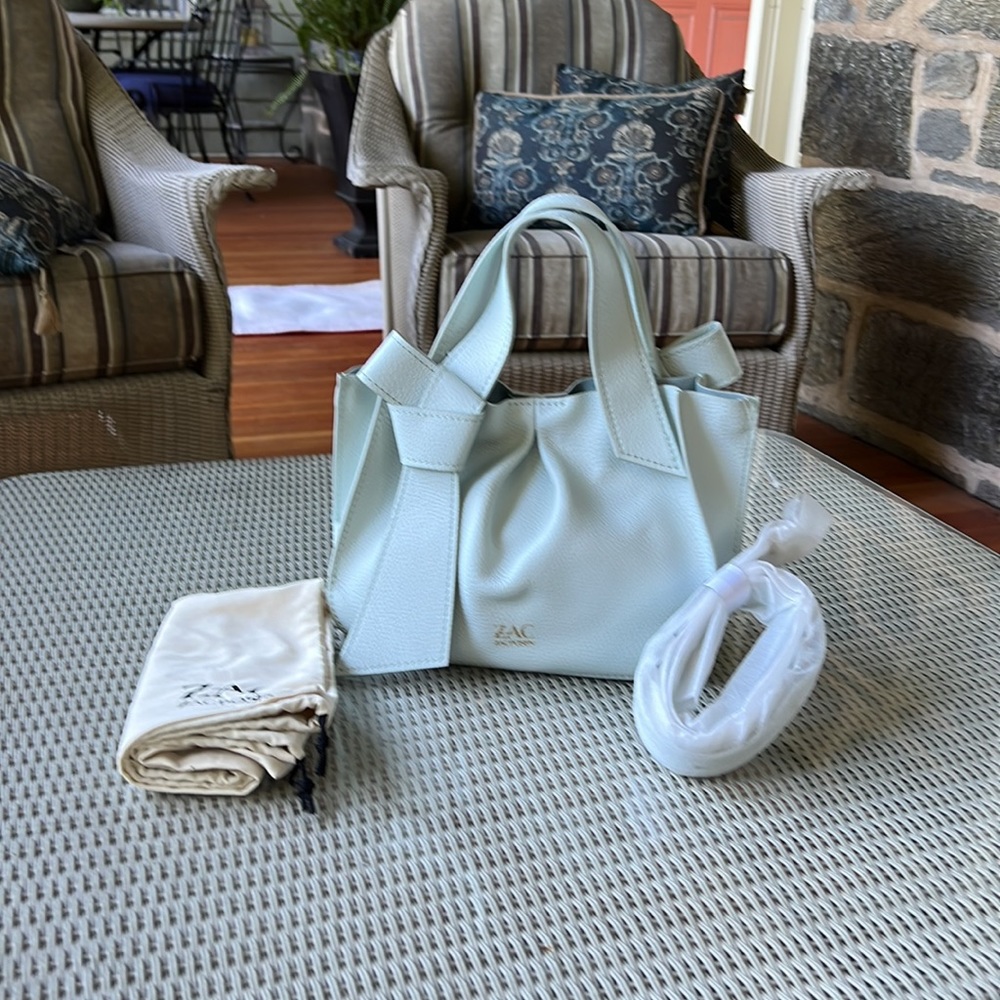 ZAC POSEN Anthea Wristlet Crossbody Bag ~ Leather Mint NWT. Price is firm.